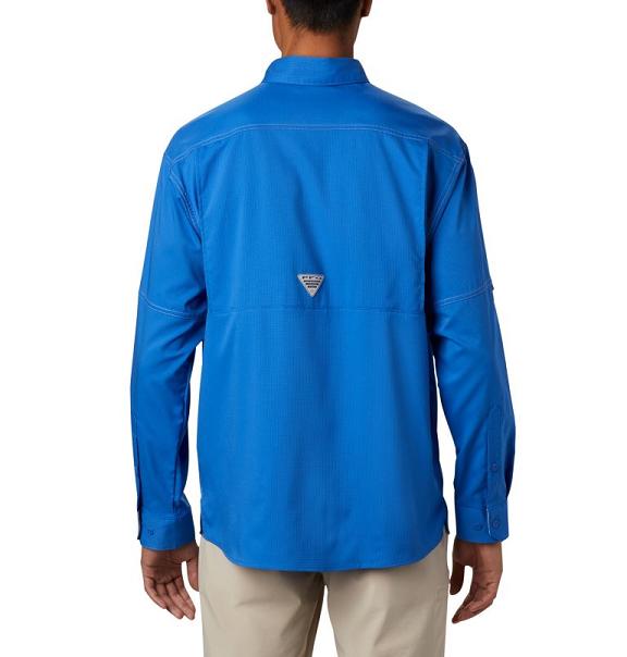 Columbia PFG Low Drag Offshore Shirts Blue For Men's NZ68012 New Zealand